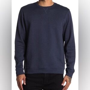 Robert Barakett Mens Nortonville Navy Cotton Blend Crew Neck Sweater Size Medium